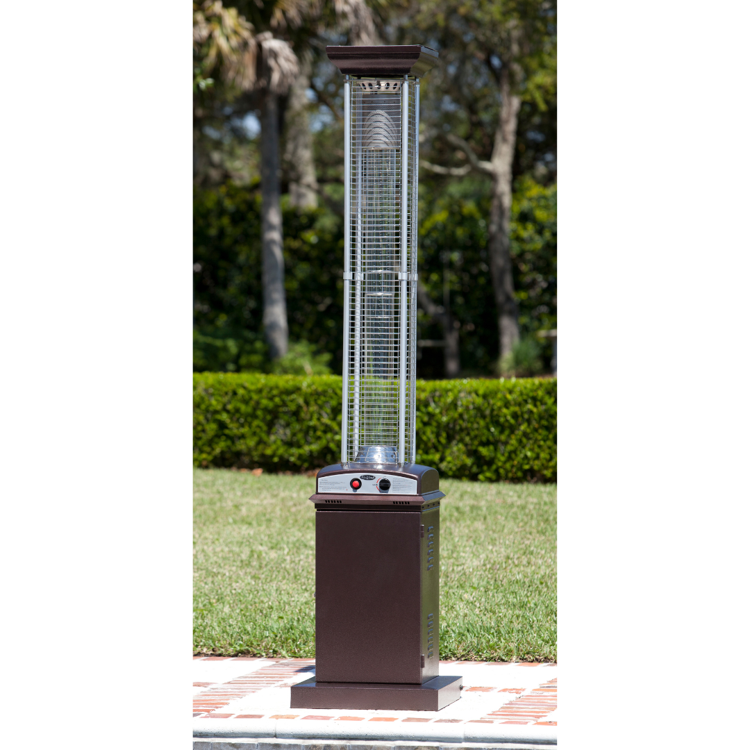 Hammered Bronze Finish Square Flame Patio Heater | 62224