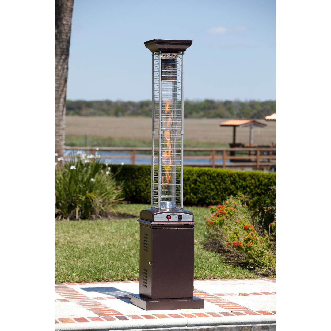 Hammered Bronze Finish Square Flame Patio Heater | 62224