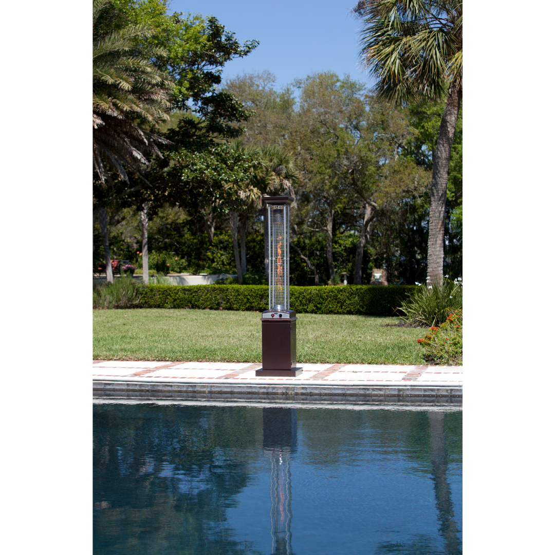Hammered Bronze Finish Square Flame Patio Heater | 62224