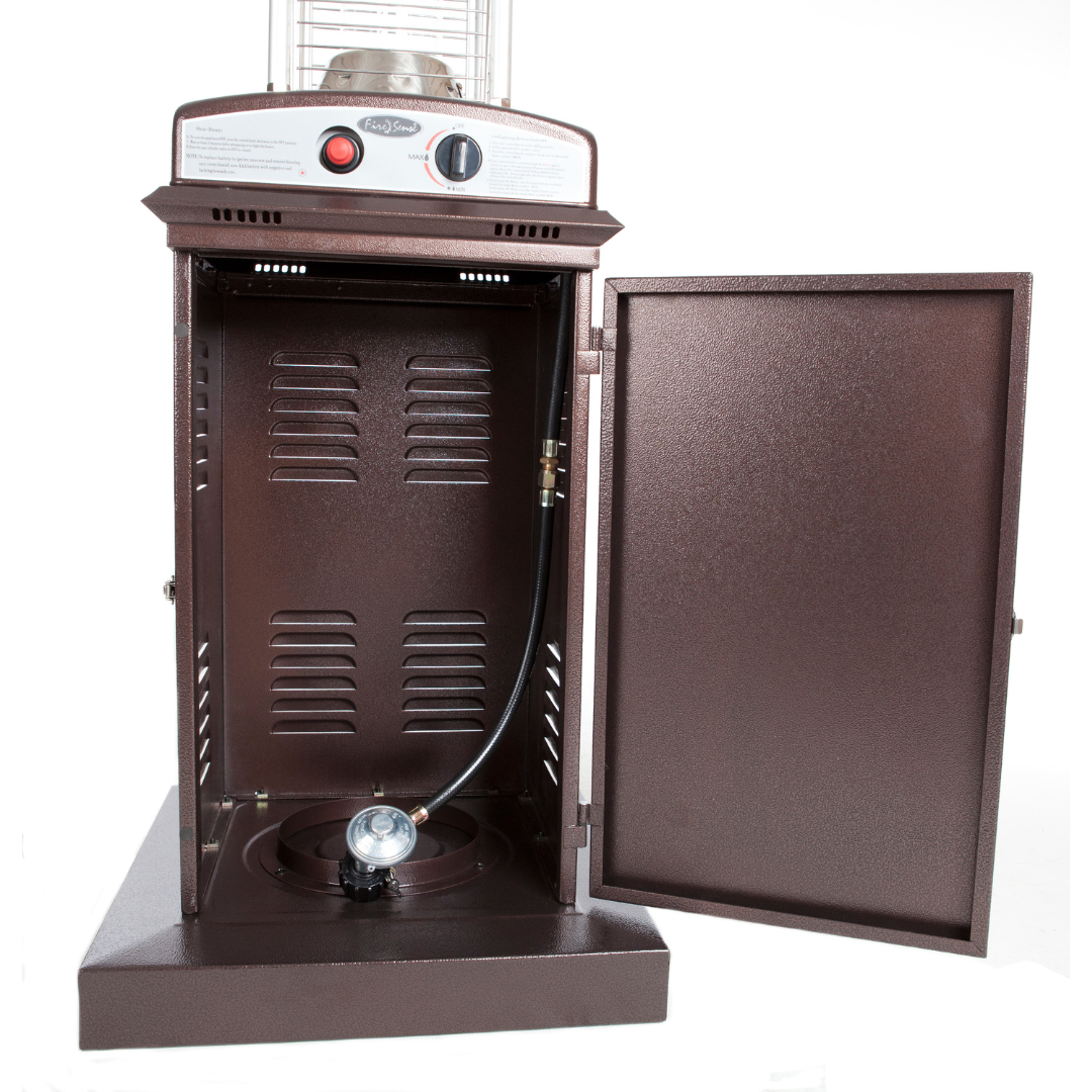 Hammered Bronze Finish Square Flame Patio Heater | 62224