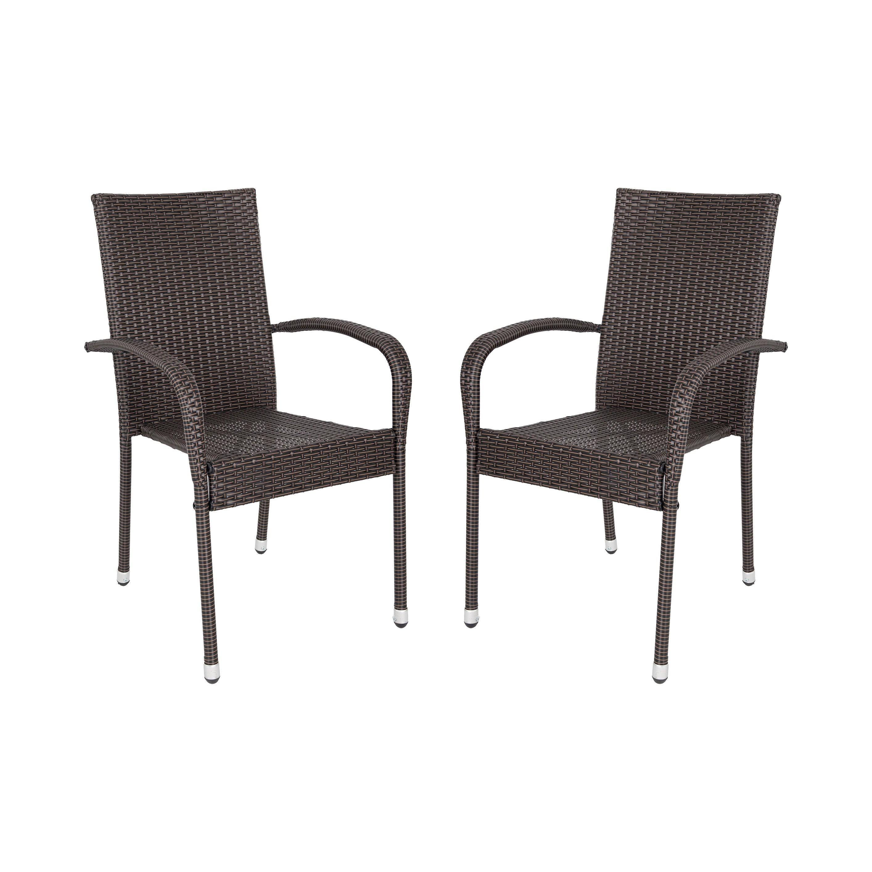 Hialeah Outdoor Wicker Stacking Chair - Set of 2 | 65464