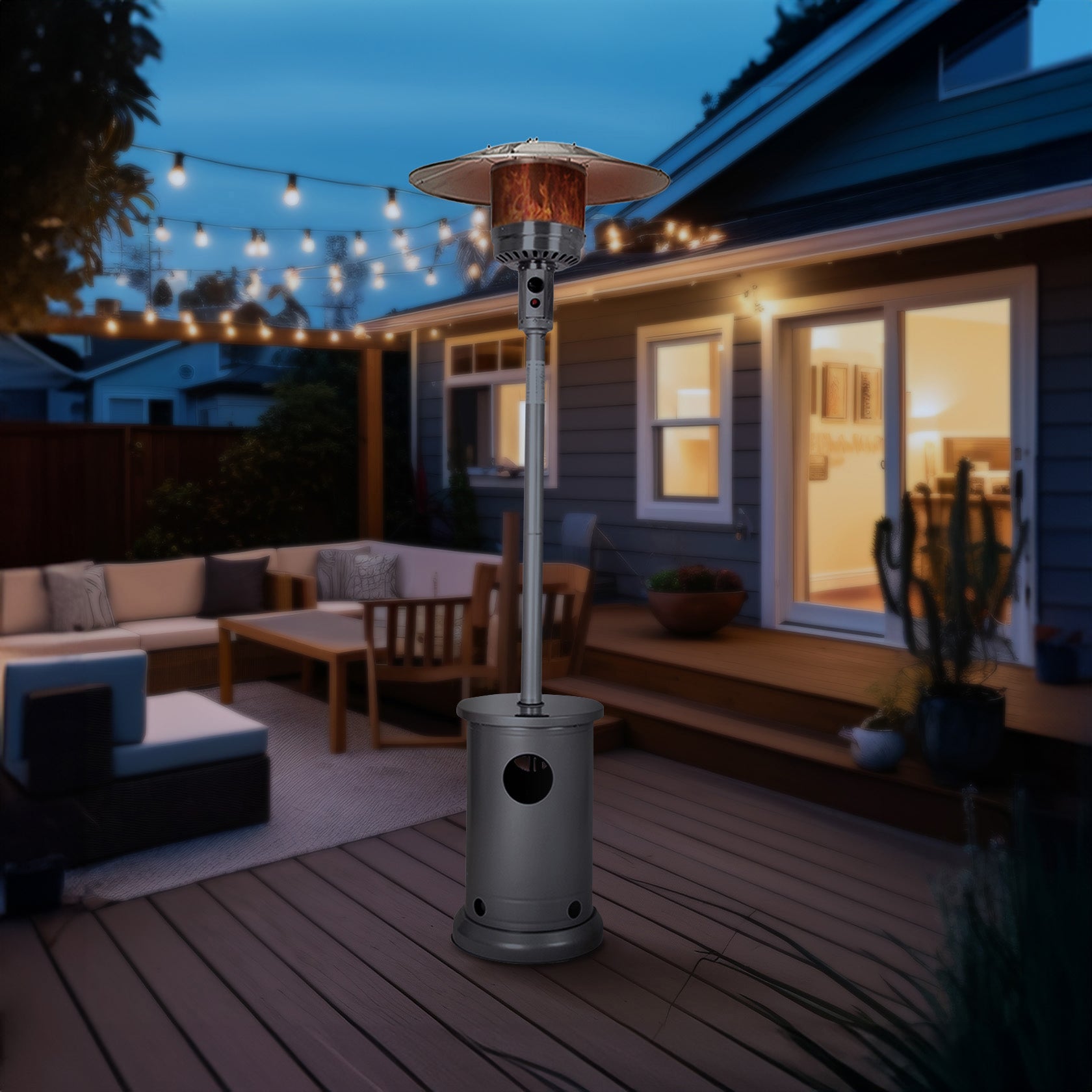 48,000 BTU Propane Gas Patio Heater With Table and Protective Cover - bjs.com Exclusive | 66496