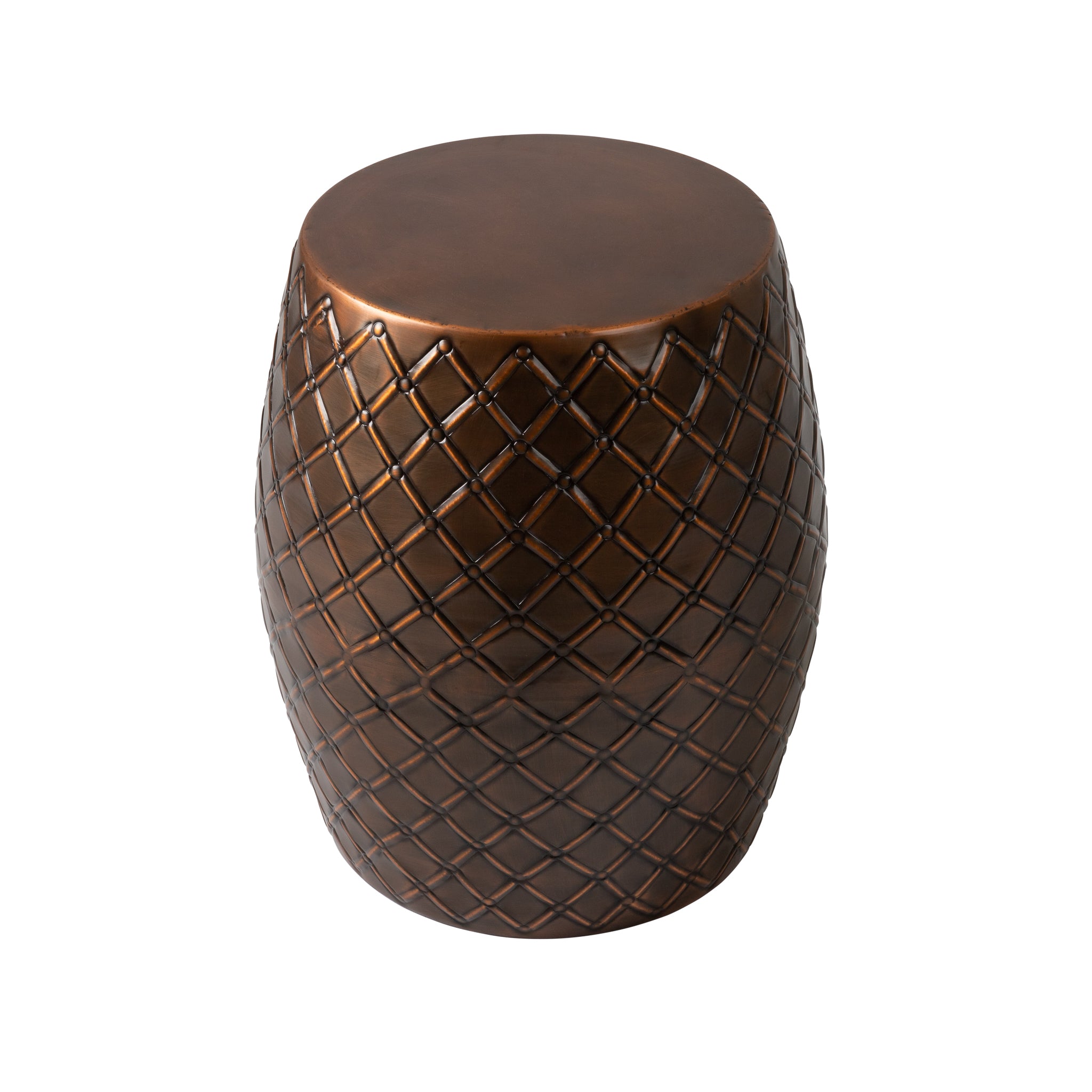 Braga Metal Stool-Table-Container in Copper Finish | 63179