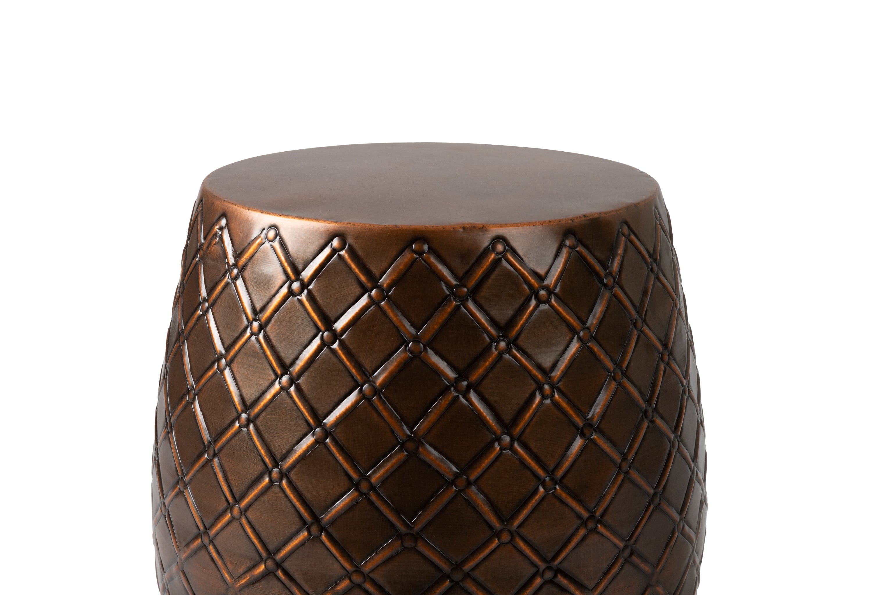 Braga Metal Stool-Table-Container in Copper Finish | 63179