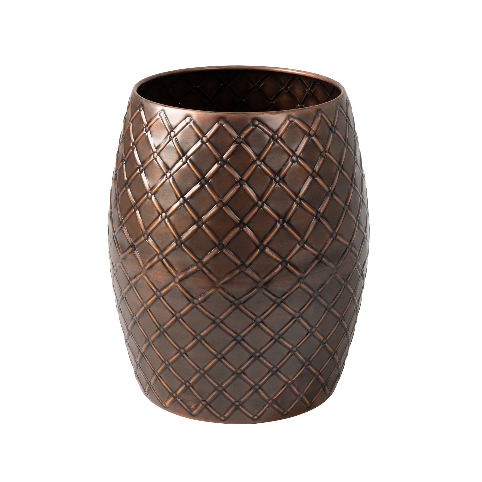 Braga Metal Stool-Table-Container in Copper Finish | 63179