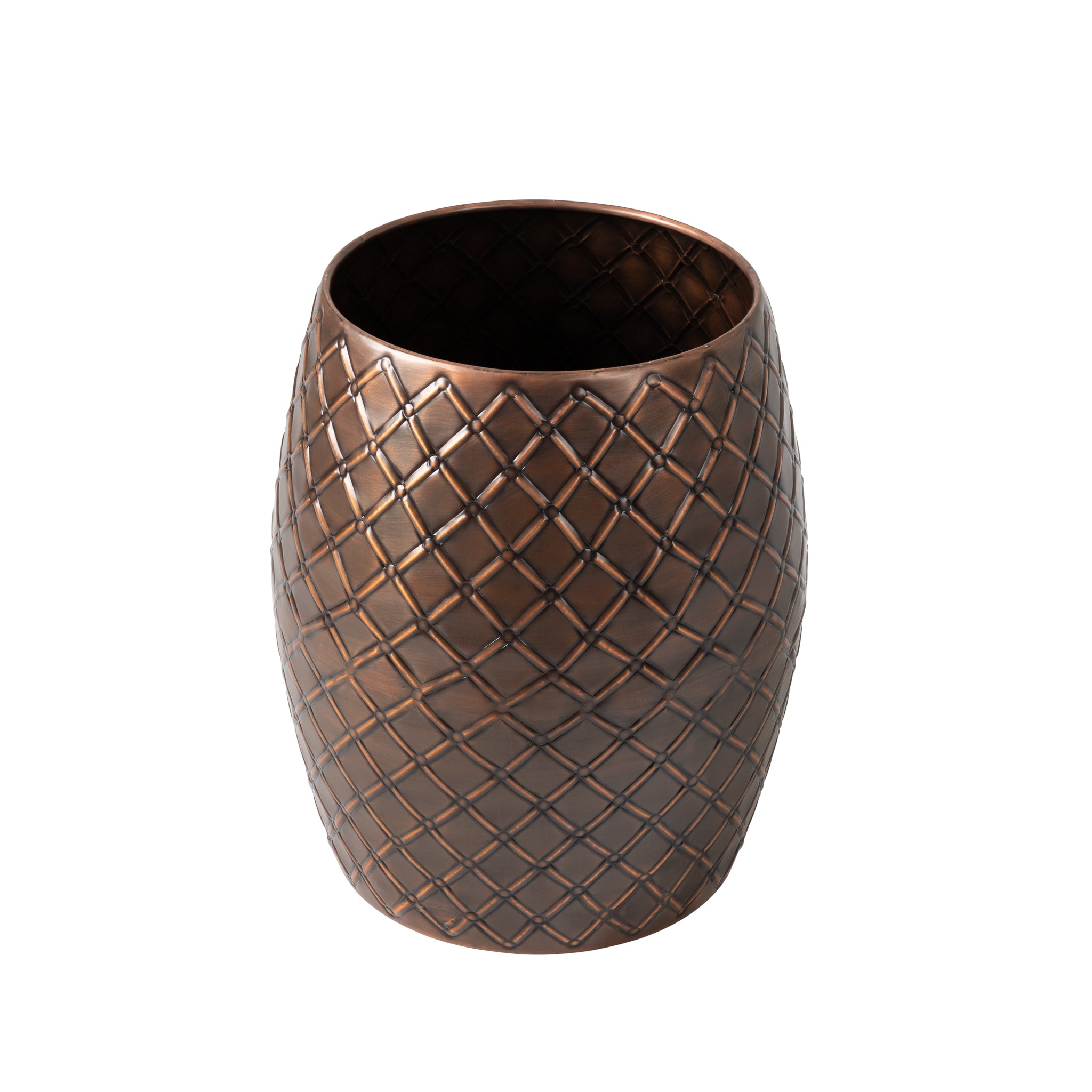 Braga Metal Stool-Table-Container in Copper Finish | 63179