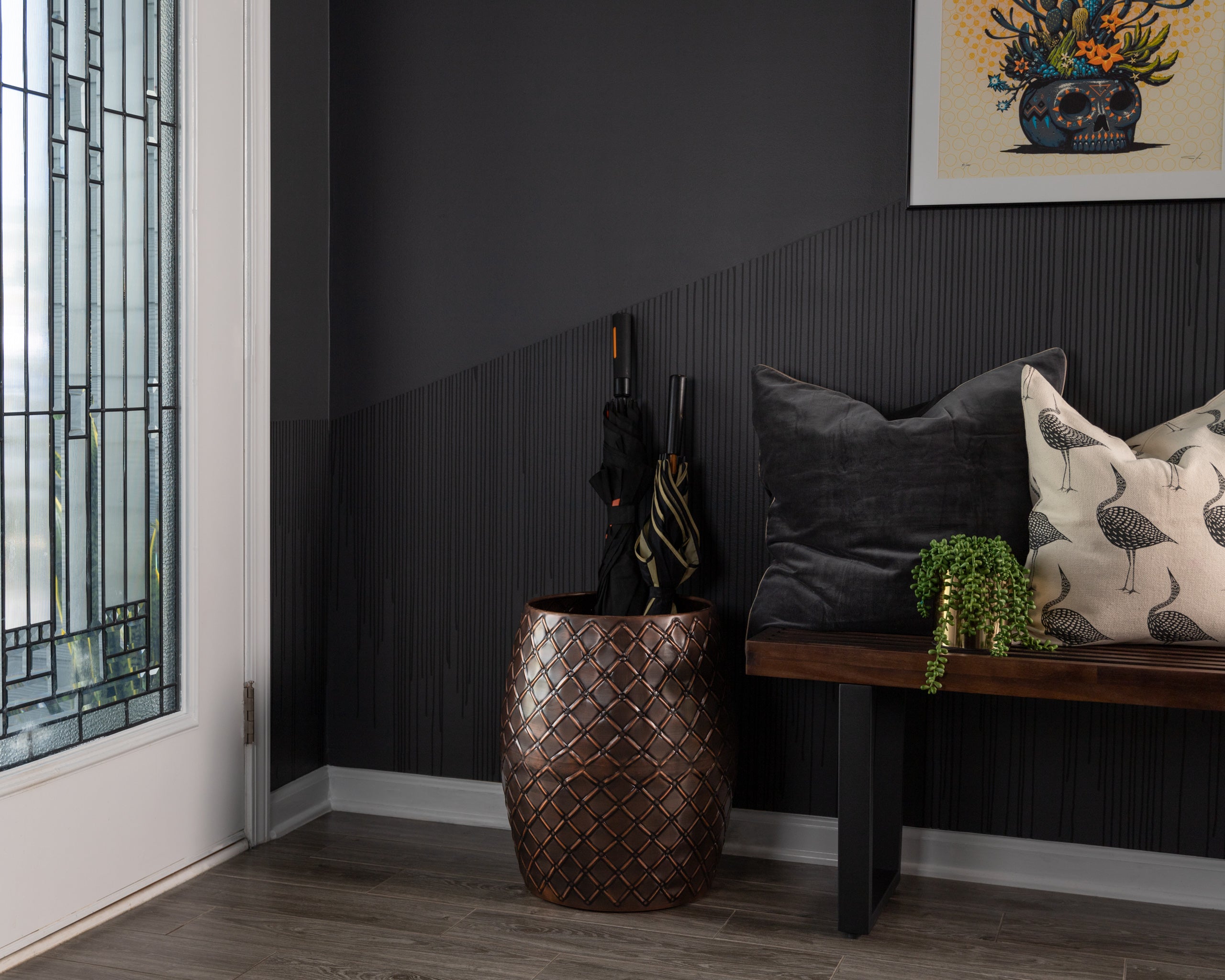 Braga Metal Stool-Table-Container in Copper Finish | 63179