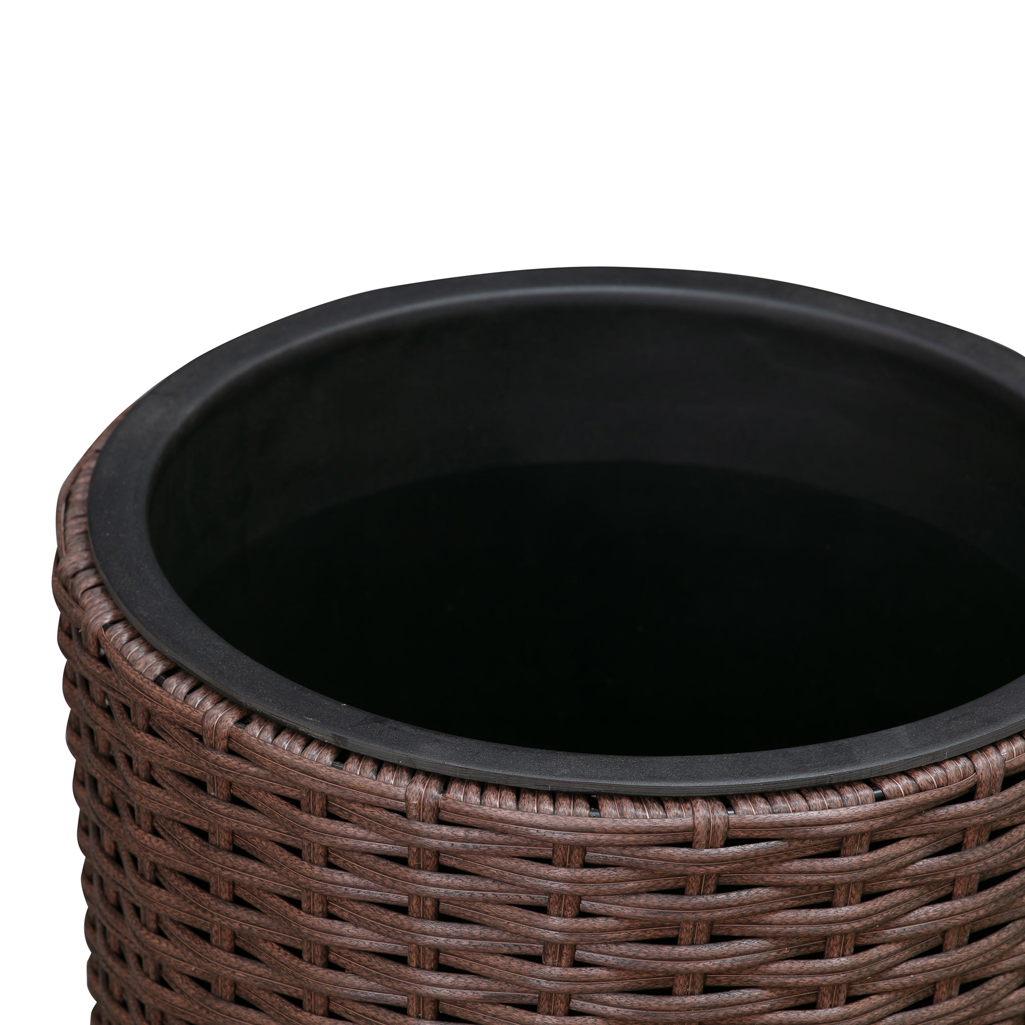 Noah Round Wicker Planter 2-piece Set in Mocha | 63543