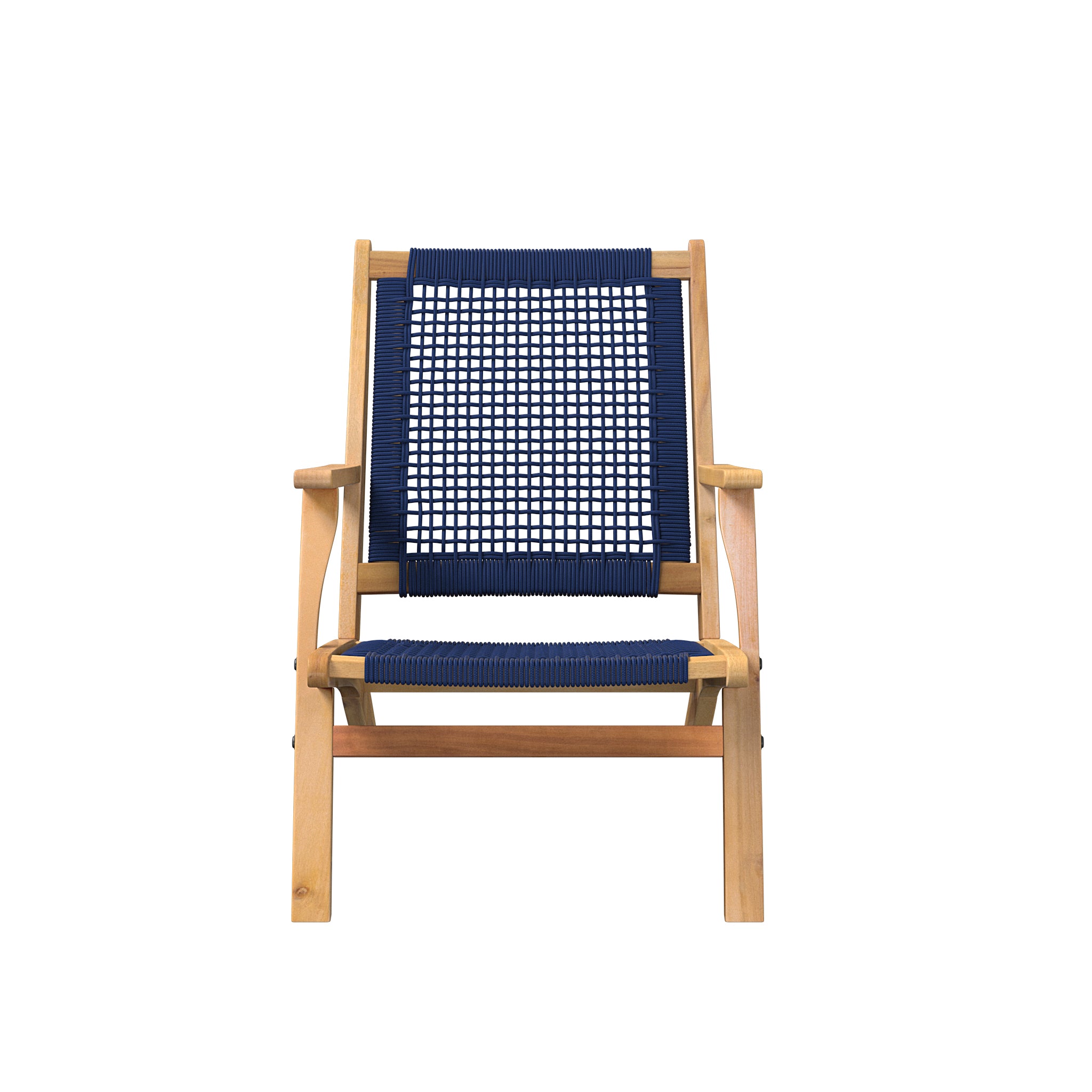 Vega Natural Stain Outdoor Chair in Navy Blue Cording | 63634