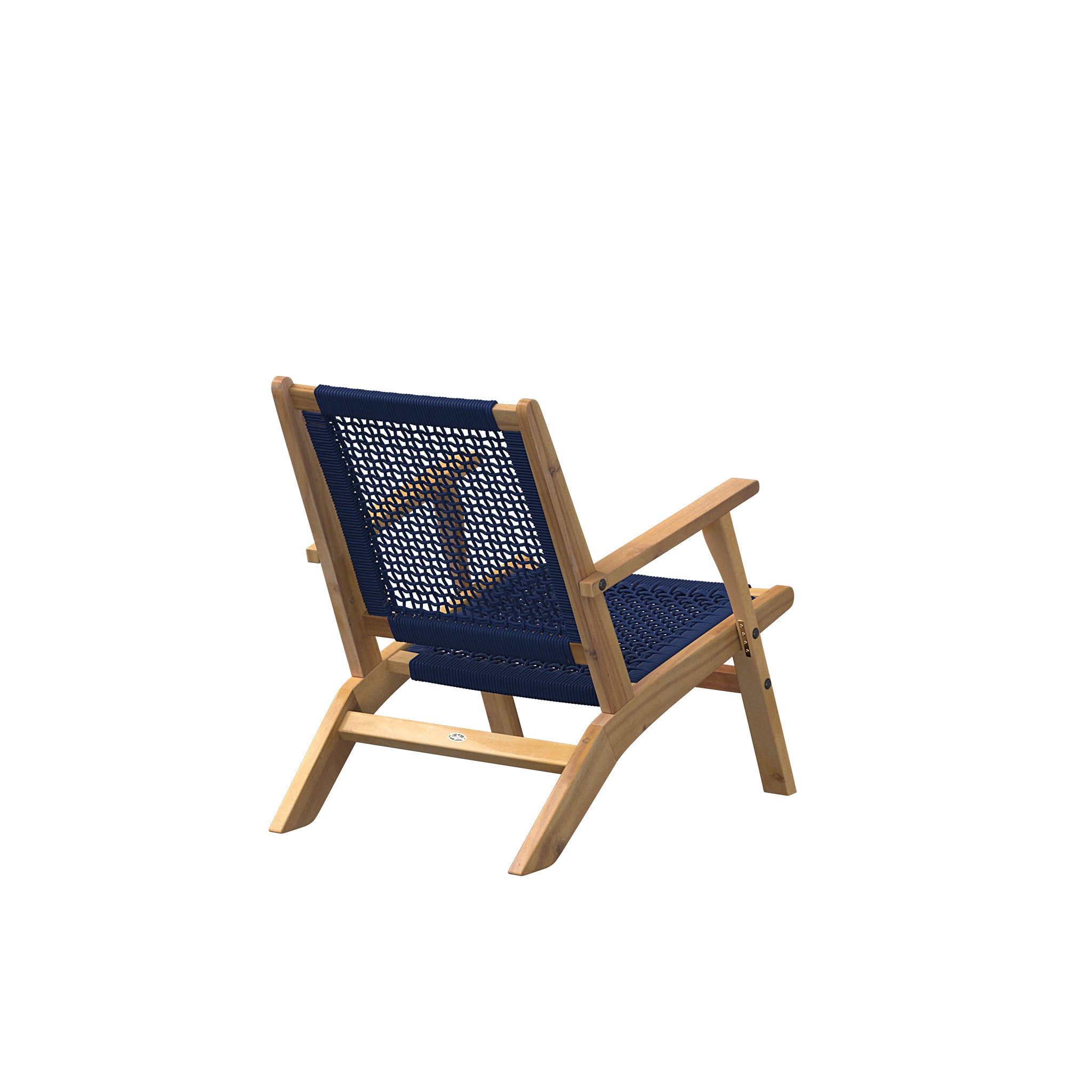 Vega Natural Stain Outdoor Chair in Navy Blue Cording | 63634