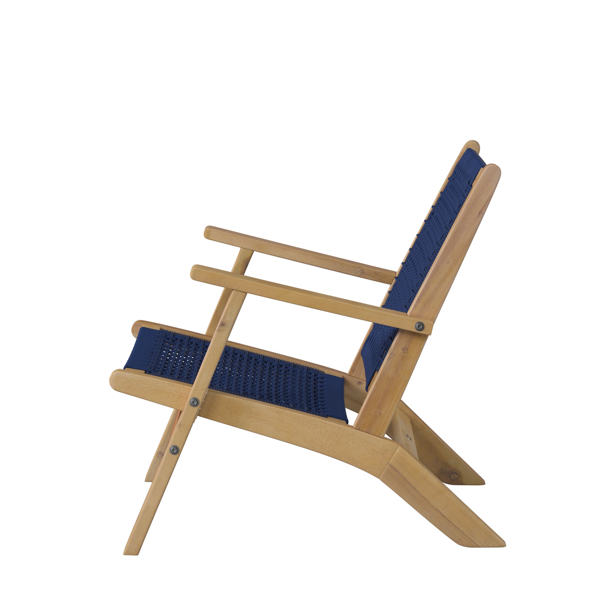 Vega Natural Stain Outdoor Chair in Navy Blue Cording | 63634