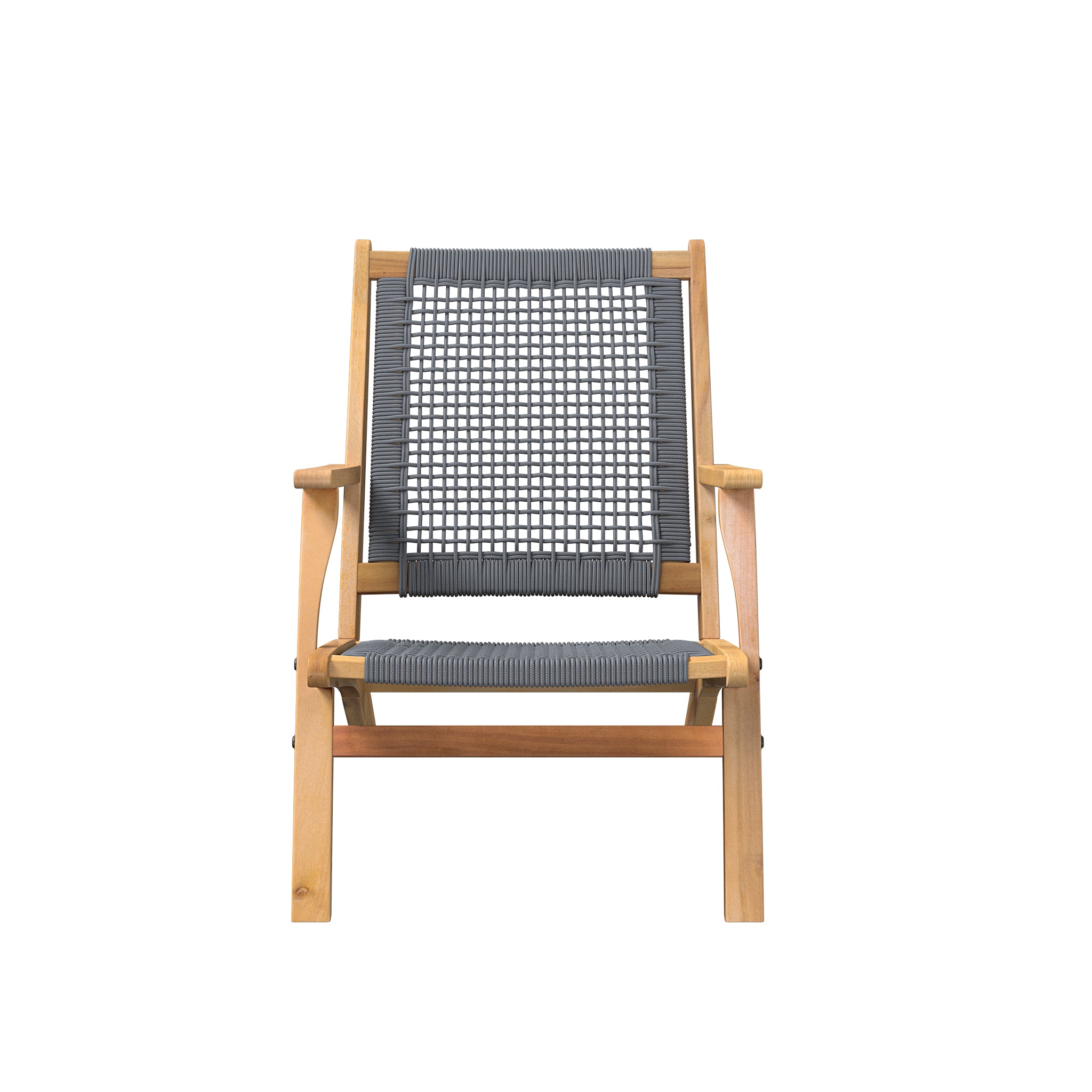Vega Natural Stain Outdoor Chair in Gray Cording | 63635