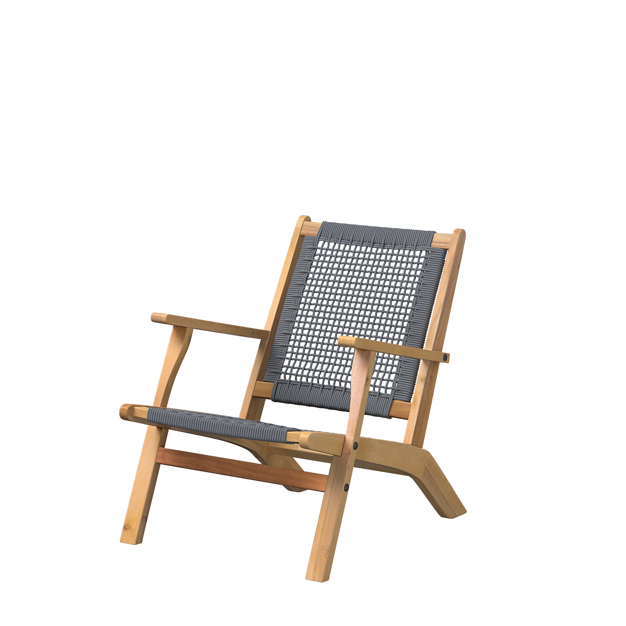 Vega Natural Stain Outdoor Chair in Gray Cording | 63635