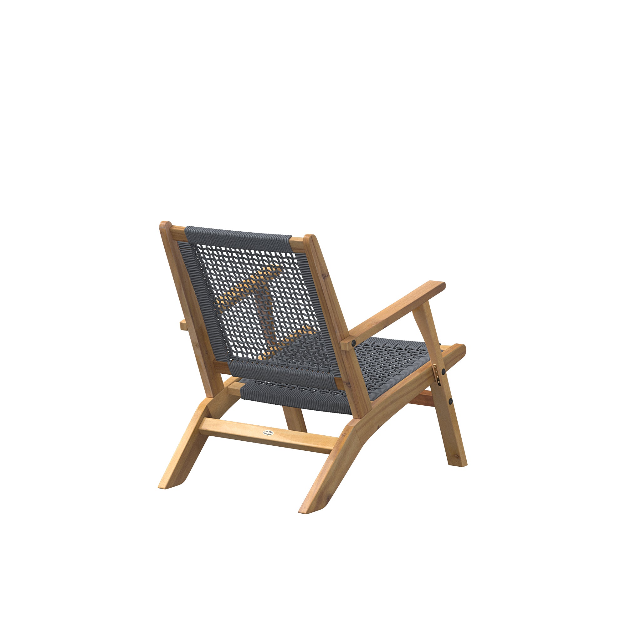 Vega Natural Stain Outdoor Chair in Gray Cording | 63635