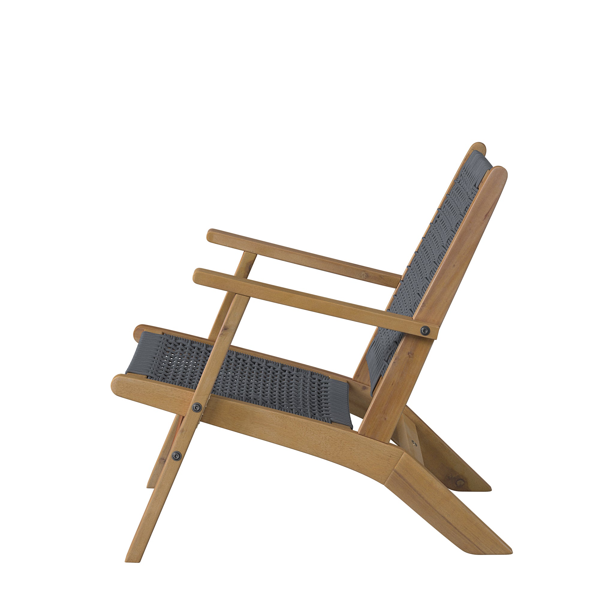 Vega Natural Stain Outdoor Chair in Gray Cording | 63635