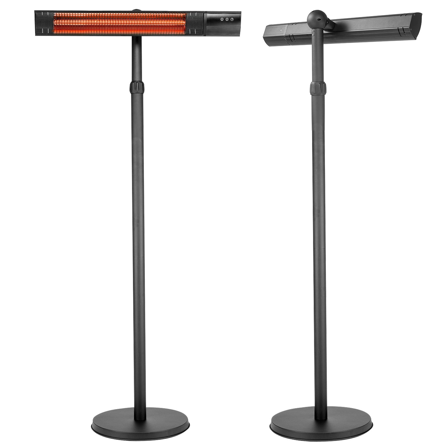 Outdoor Heater for Patio Electric, Infrared Heater, Electric Heaters for Outdoor/Indoor use, 24H Timer 1500W 3 Settings Powder Coated Steel Tip over Protection System