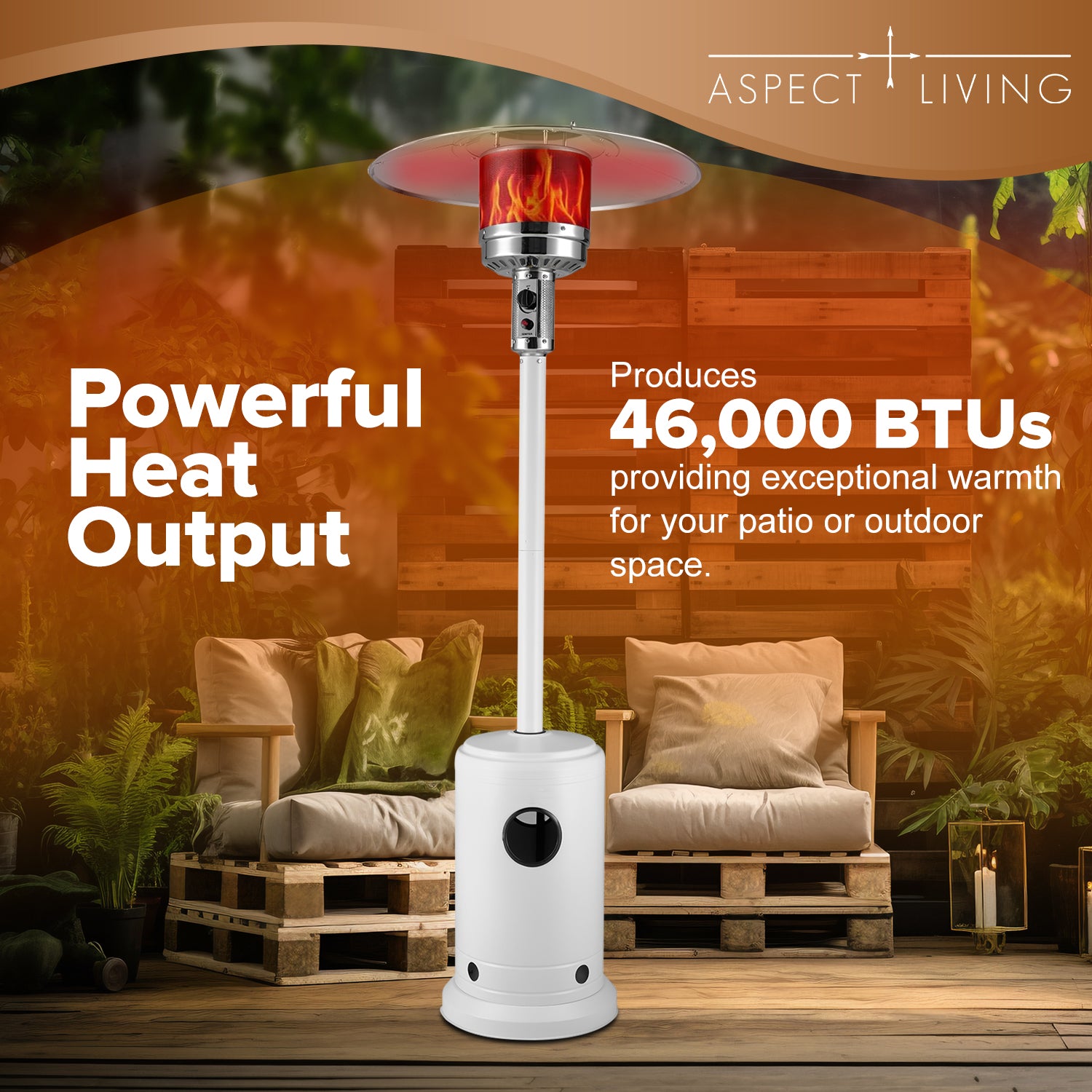 Matte White Finish Patio Heater | 67132