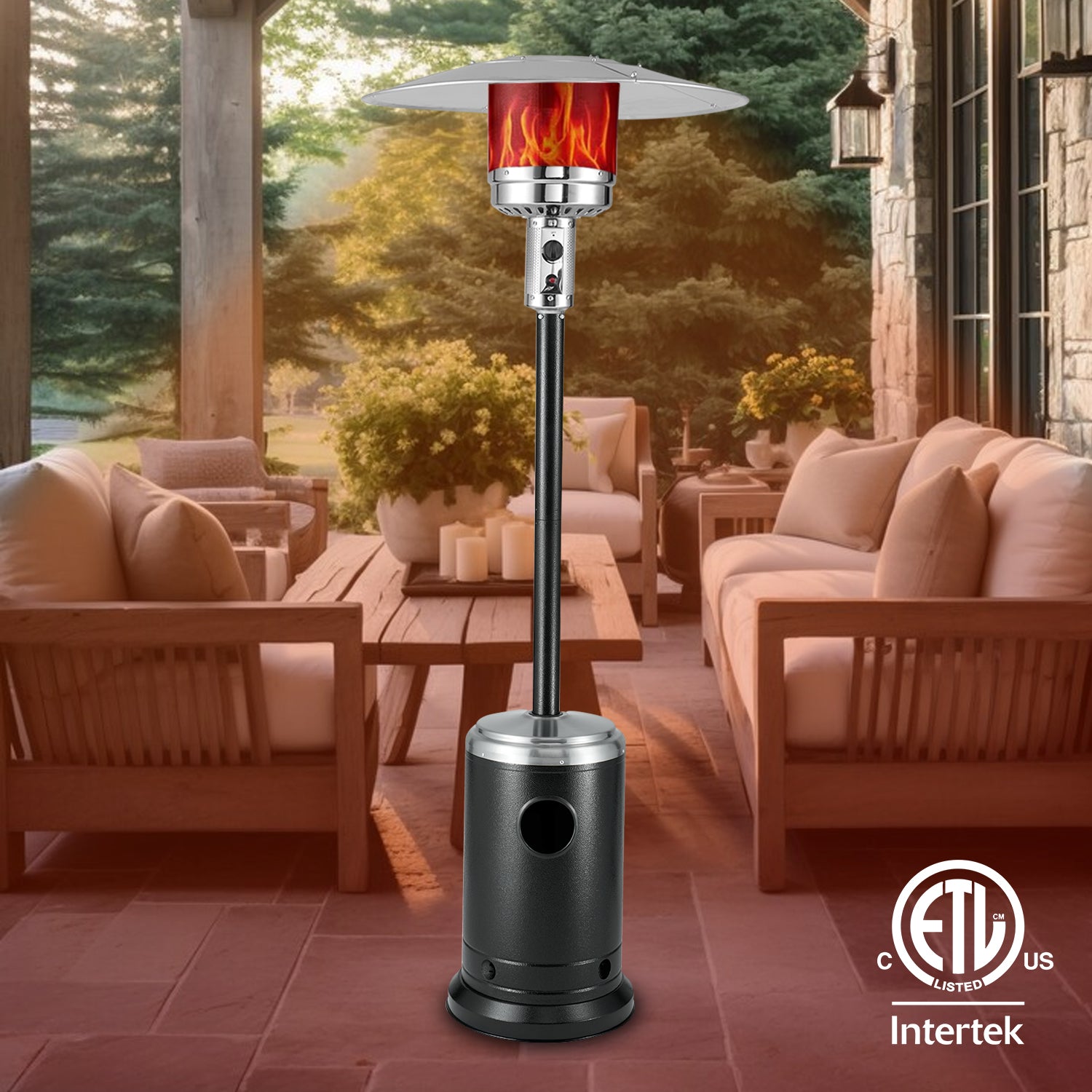 Onyx and Stainless Steel Finish Patio Heater | 63009