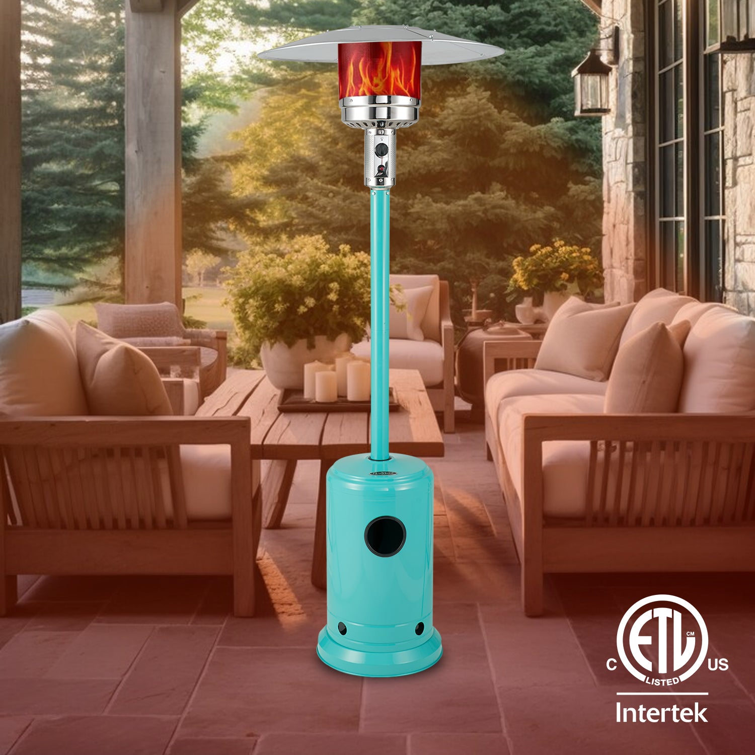 Aqua Blue Powder Coated Patio Heater | 61130