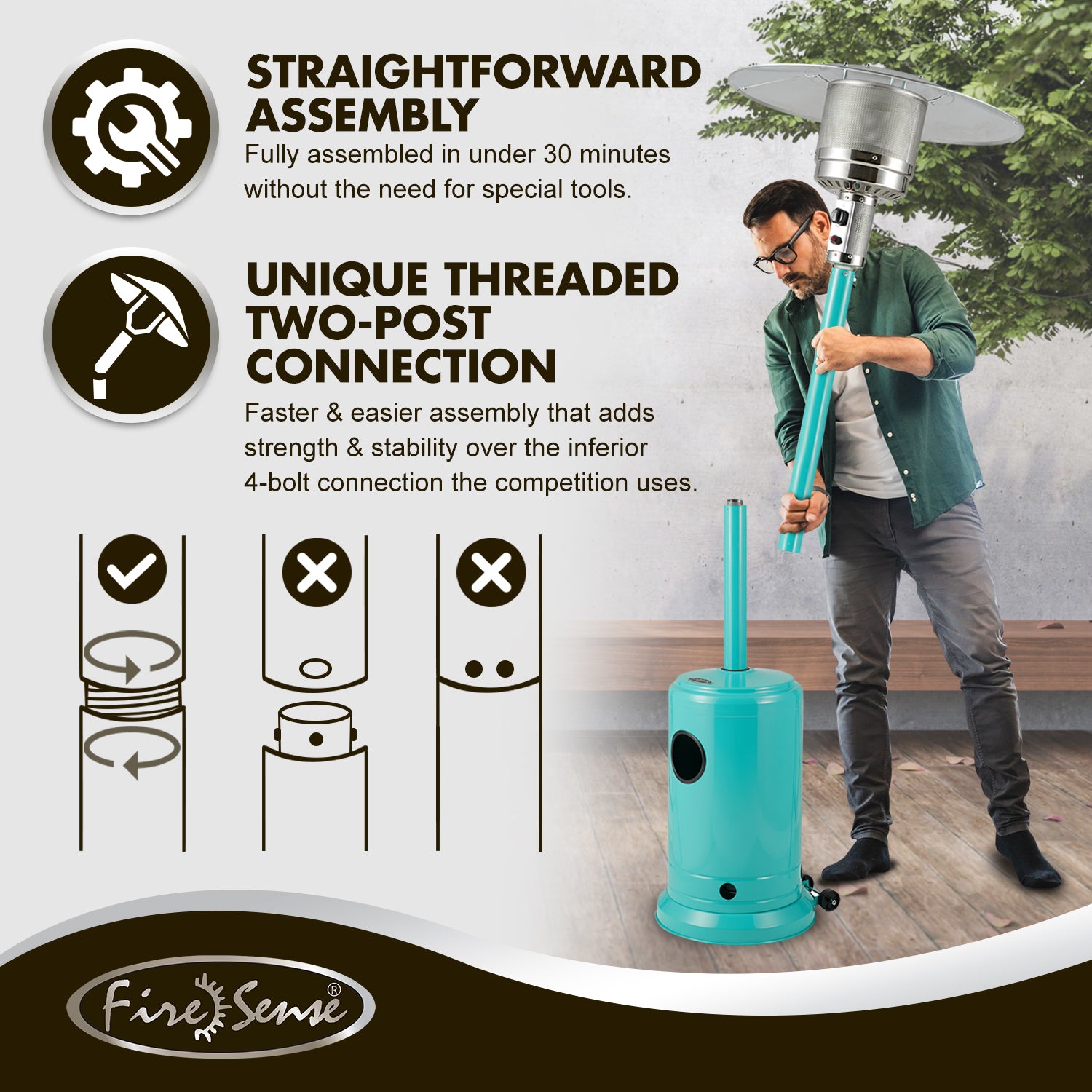 Aqua Blue Powder Coated Patio Heater | 61130