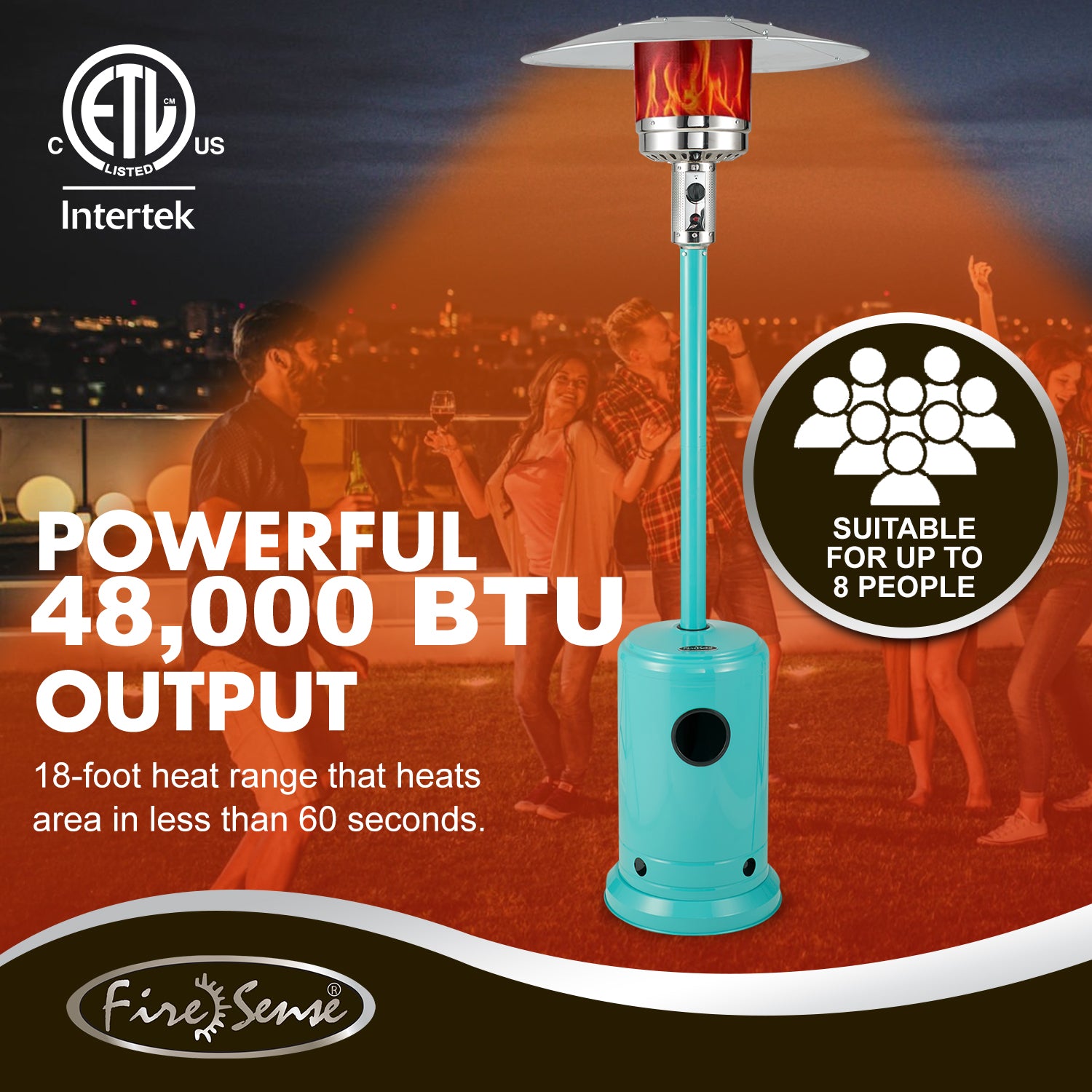 Aqua Blue Powder Coated Patio Heater | 61130