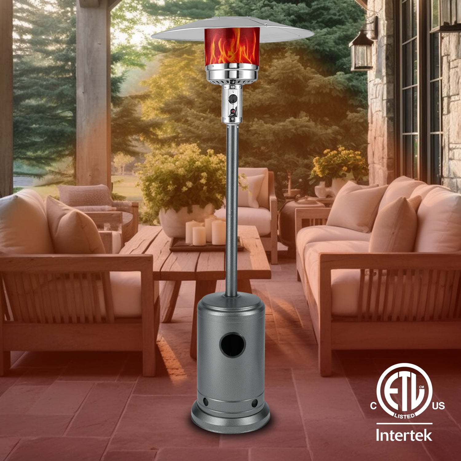 Hammered Platinum Commercial Patio Heater | 62555