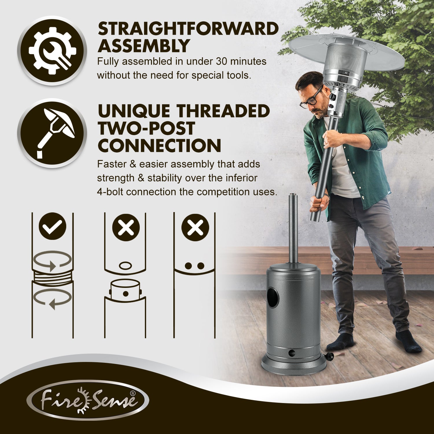 Hammered Platinum Commercial Patio Heater | 62555
