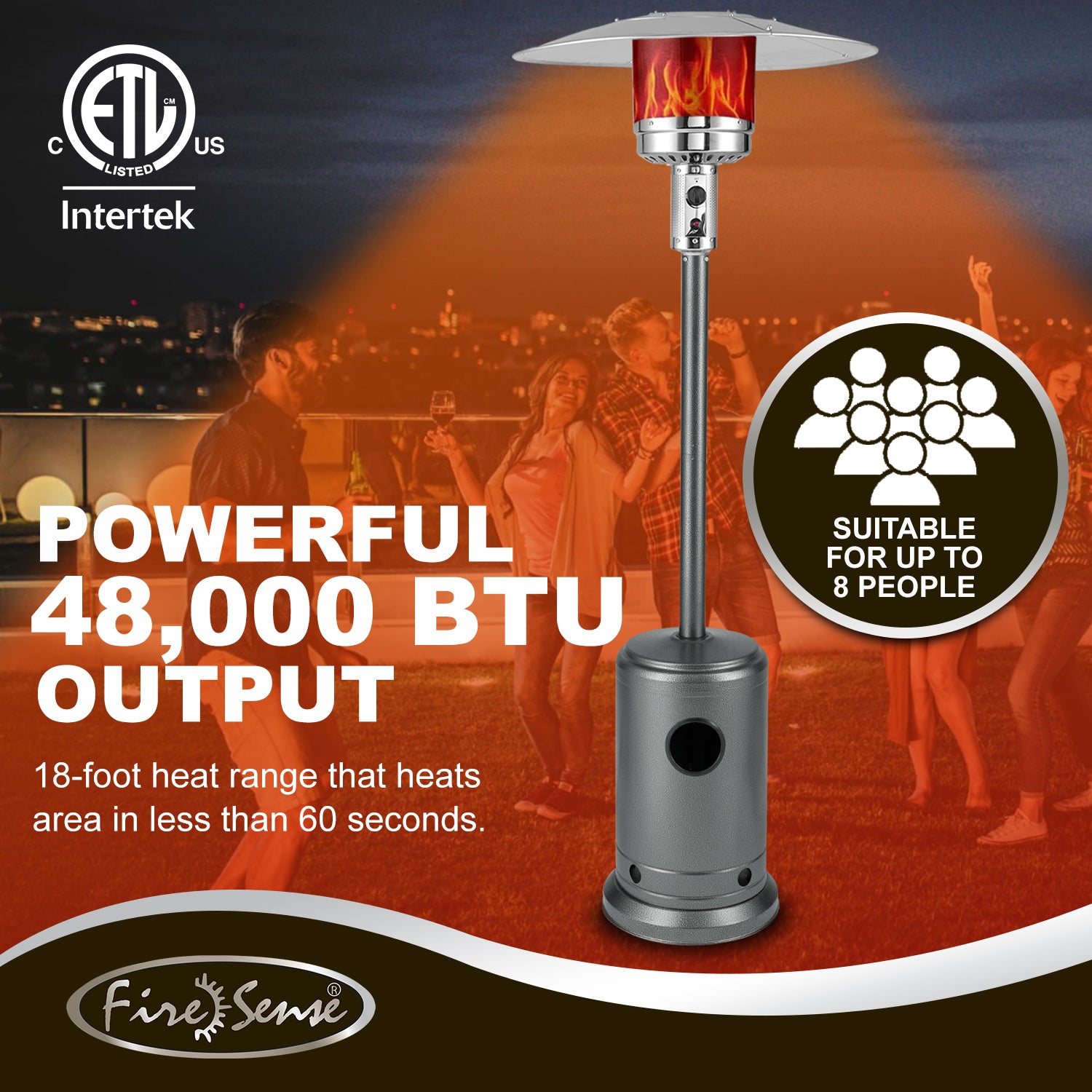 Hammered Platinum Commercial Patio Heater | 62555