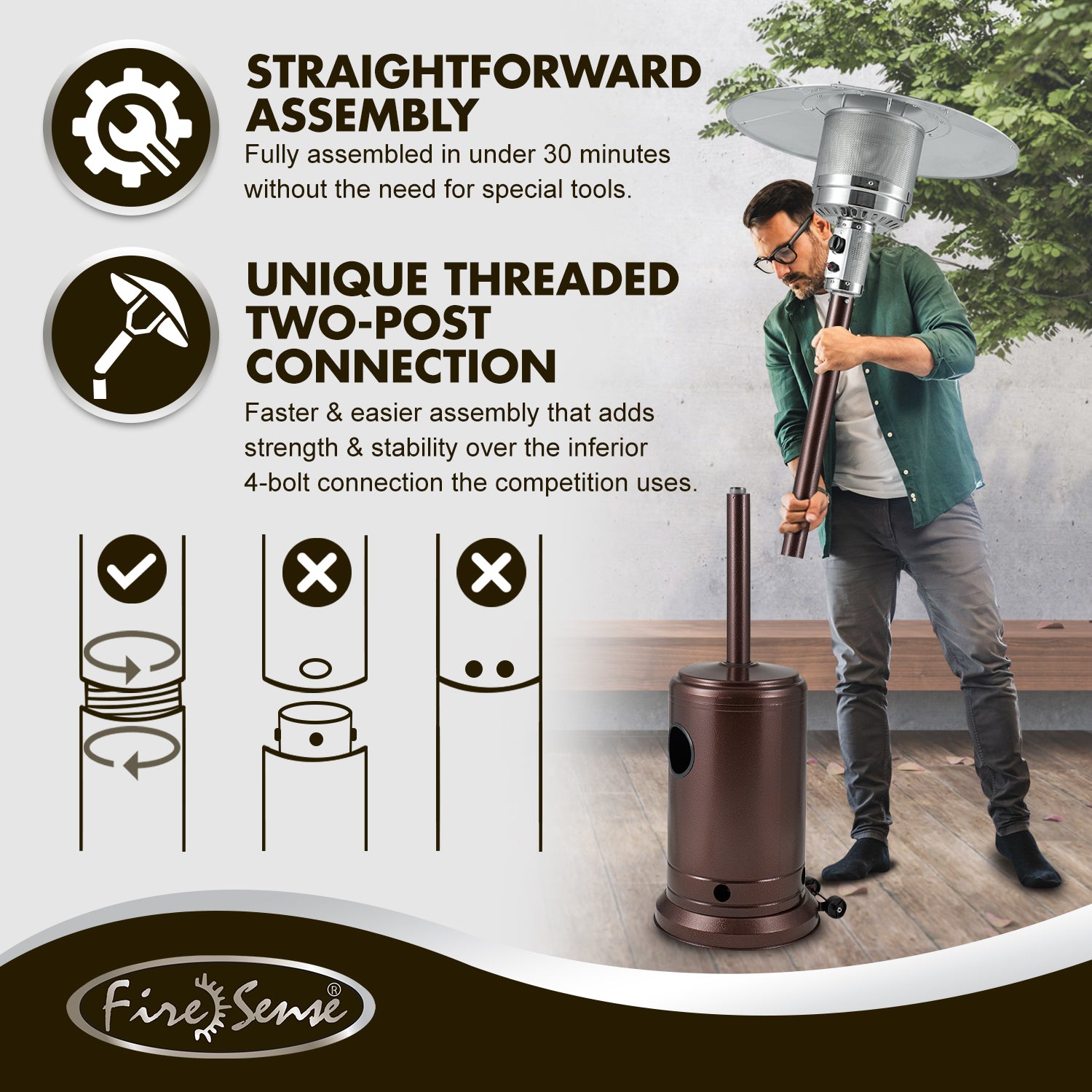 Aged Chestnut Finish Patio Heater | 63008