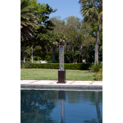 Hammered Bronze Finish Square Flame Patio Heater | 62224