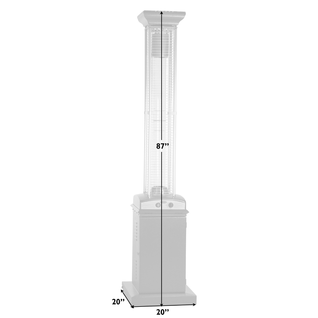 Hammered Bronze Finish Square Flame Patio Heater | 62224