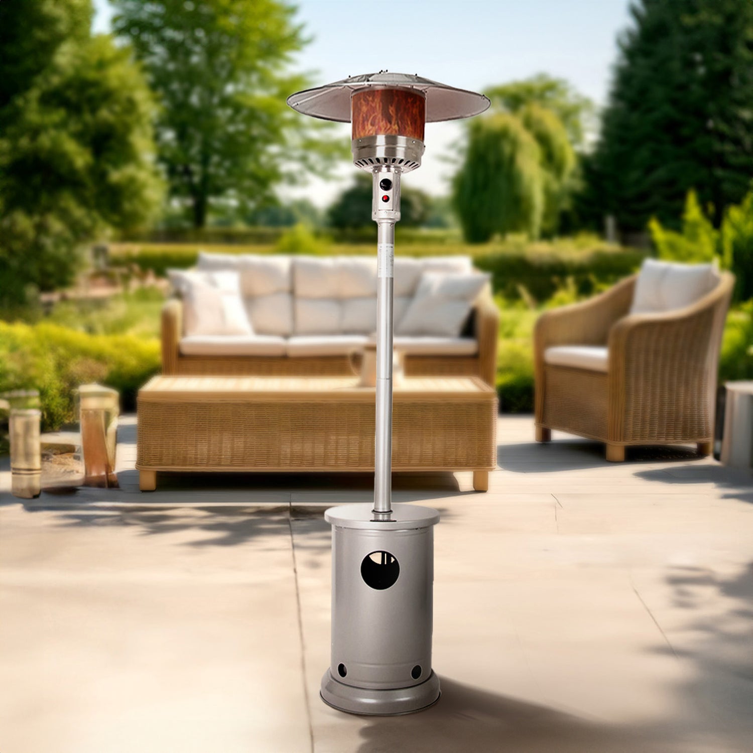 48,000 BTU Propane Gas Patio Heater With Table and Protective Cover - bjs.com Exclusive | 66496