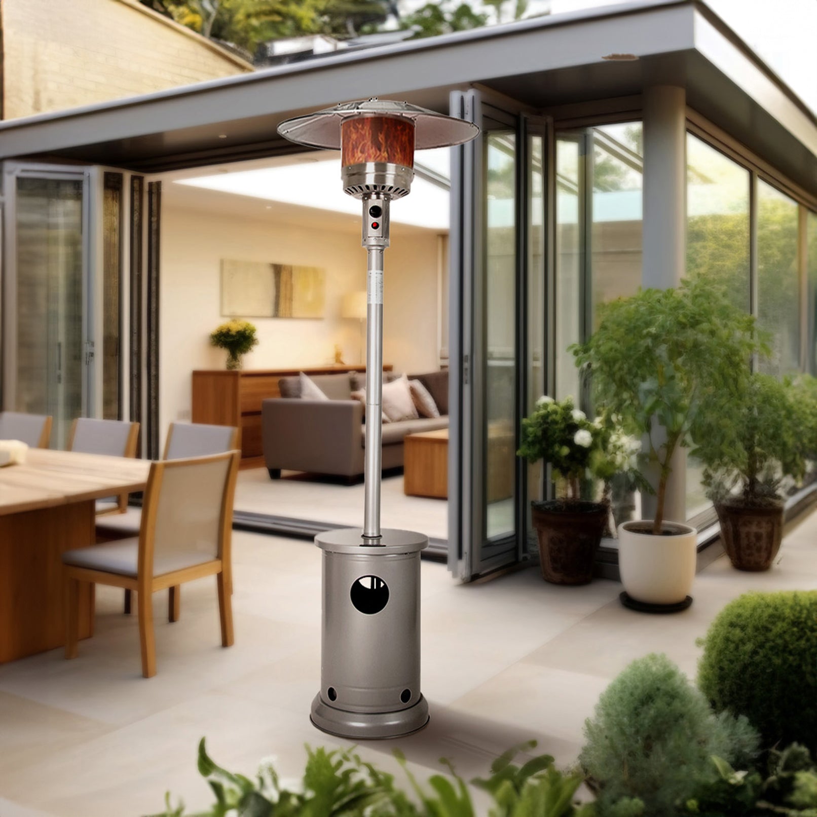 48,000 BTU Propane Gas Patio Heater With Table and Protective Cover - bjs.com Exclusive | 66496