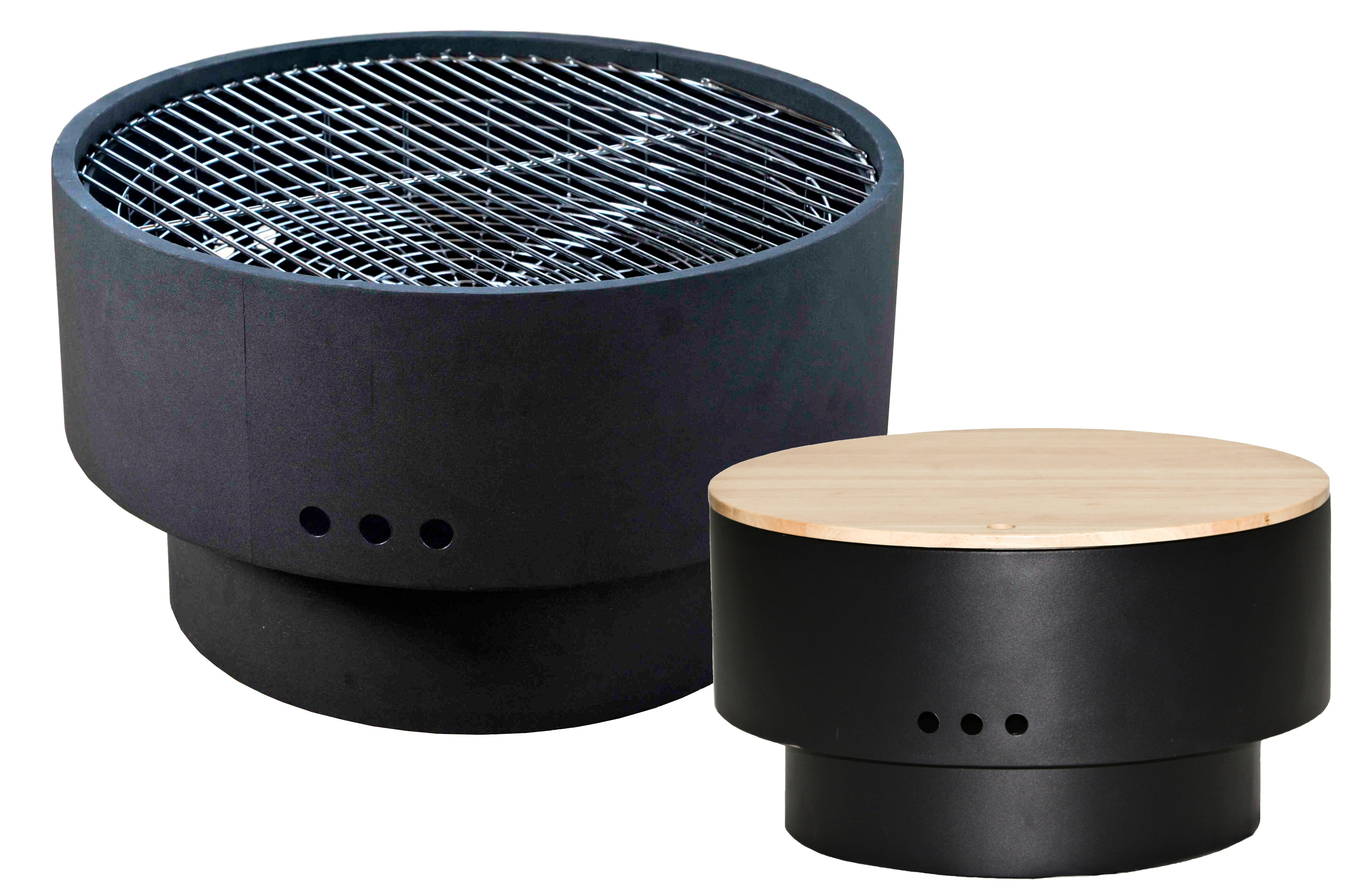 Solid Base Revolver Fire Pit w/ Wooden Top | 60532 – wtliving