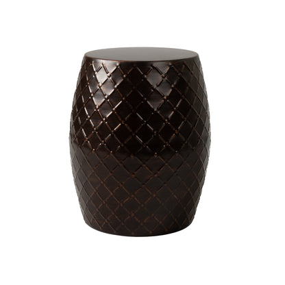 Braga Metal Stool-Table-Container in Antique Bronze Finish | 63261