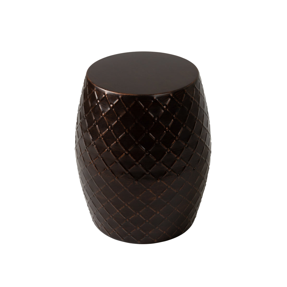 Braga Metal Stool-Table-Container in Antique Bronze Finish | 63261