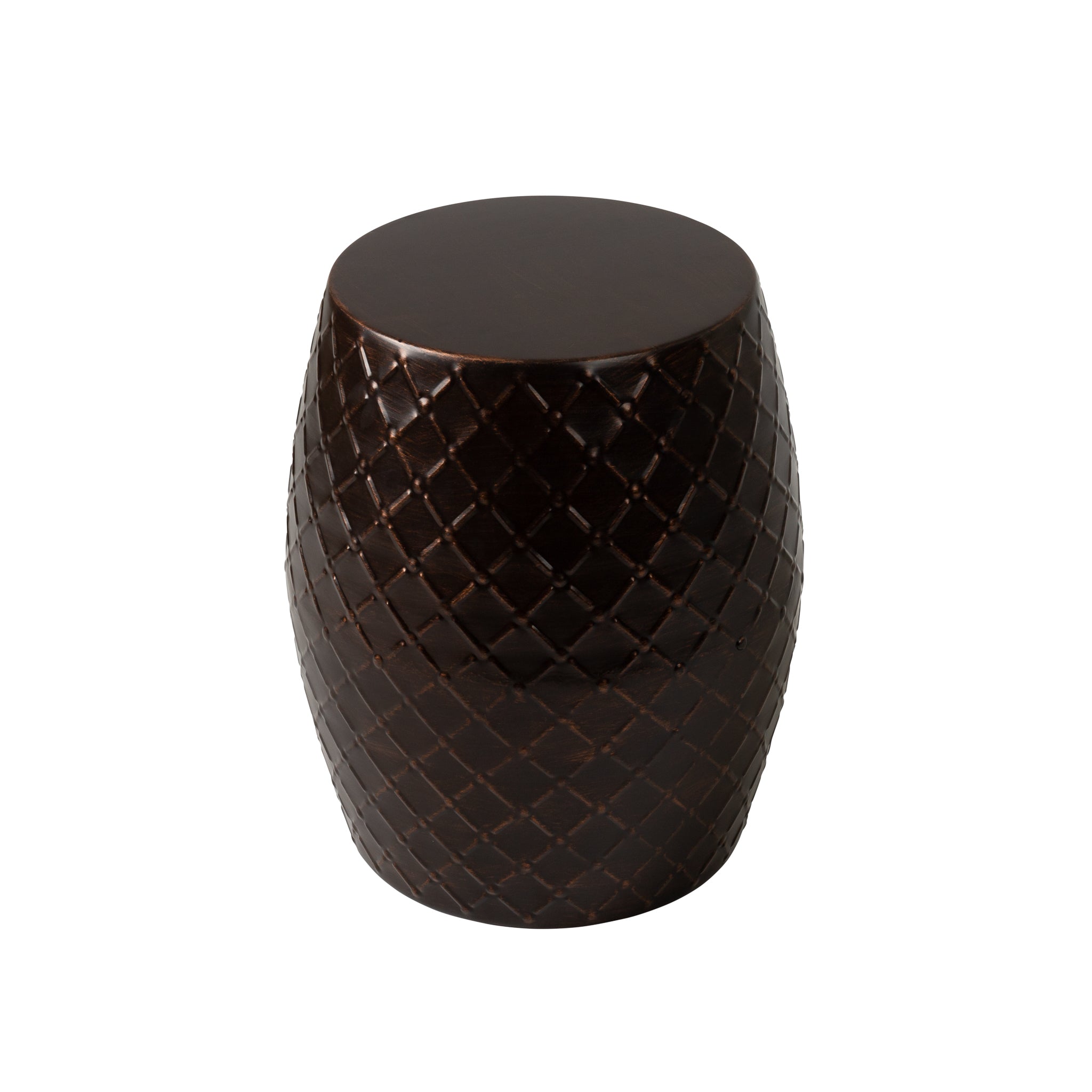 Braga Metal Stool-Table-Container in Antique Bronze Finish | 63261