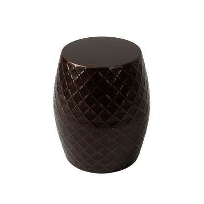 Braga Metal Stool-Table-Container in Antique Bronze Finish | 63261