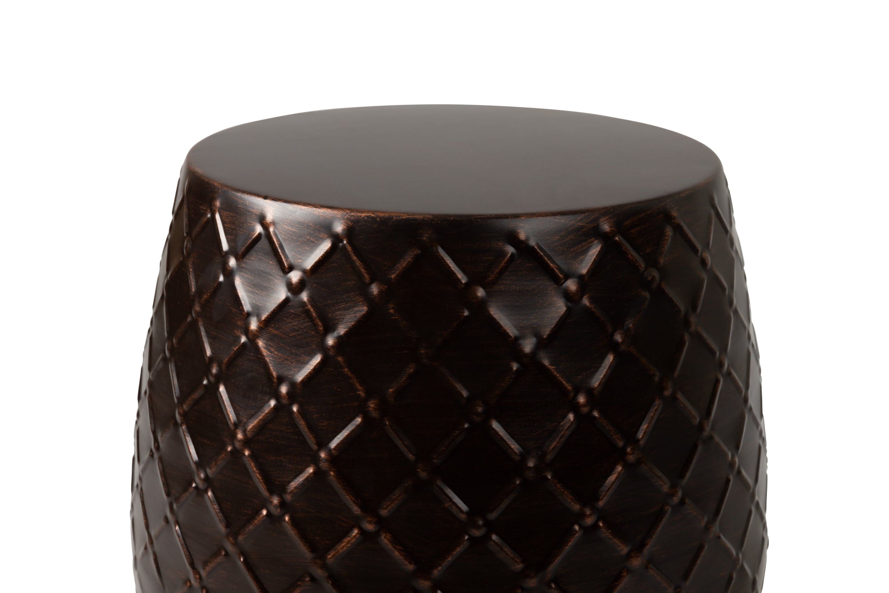 Braga Metal Stool-Table-Container in Antique Bronze Finish | 63261