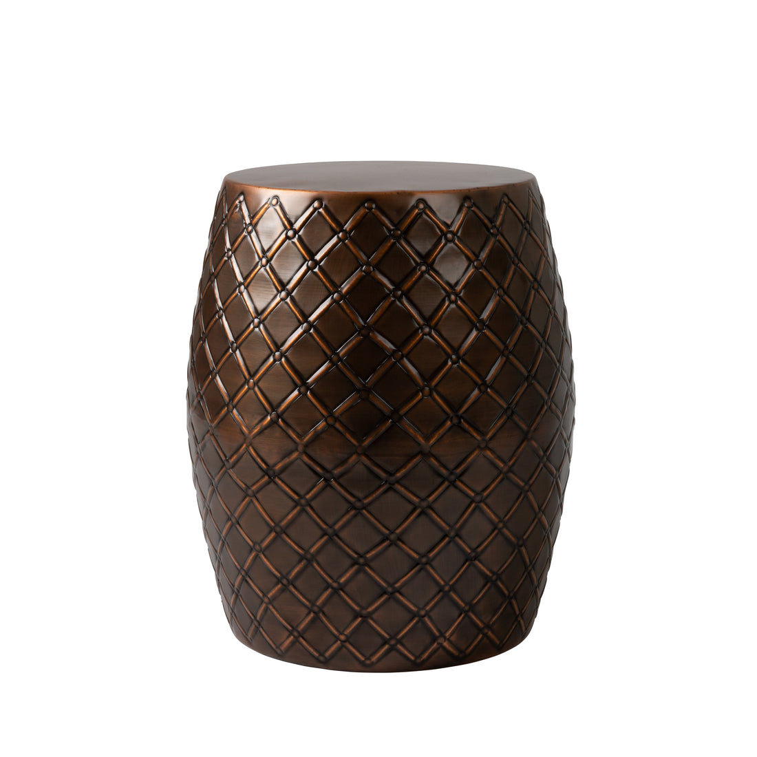Braga Metal Stool-Table-Container in Copper Finish | 63179