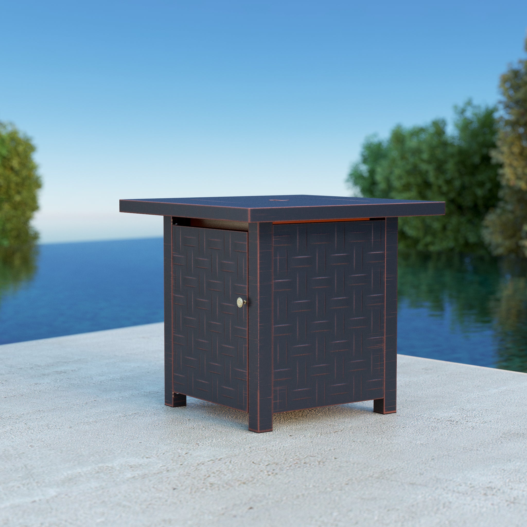Somerset Square LPG Fire Pit in Brushed Bronze | 63459