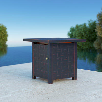 Somerset Square LPG Fire Pit in Brushed Bronze | 63459