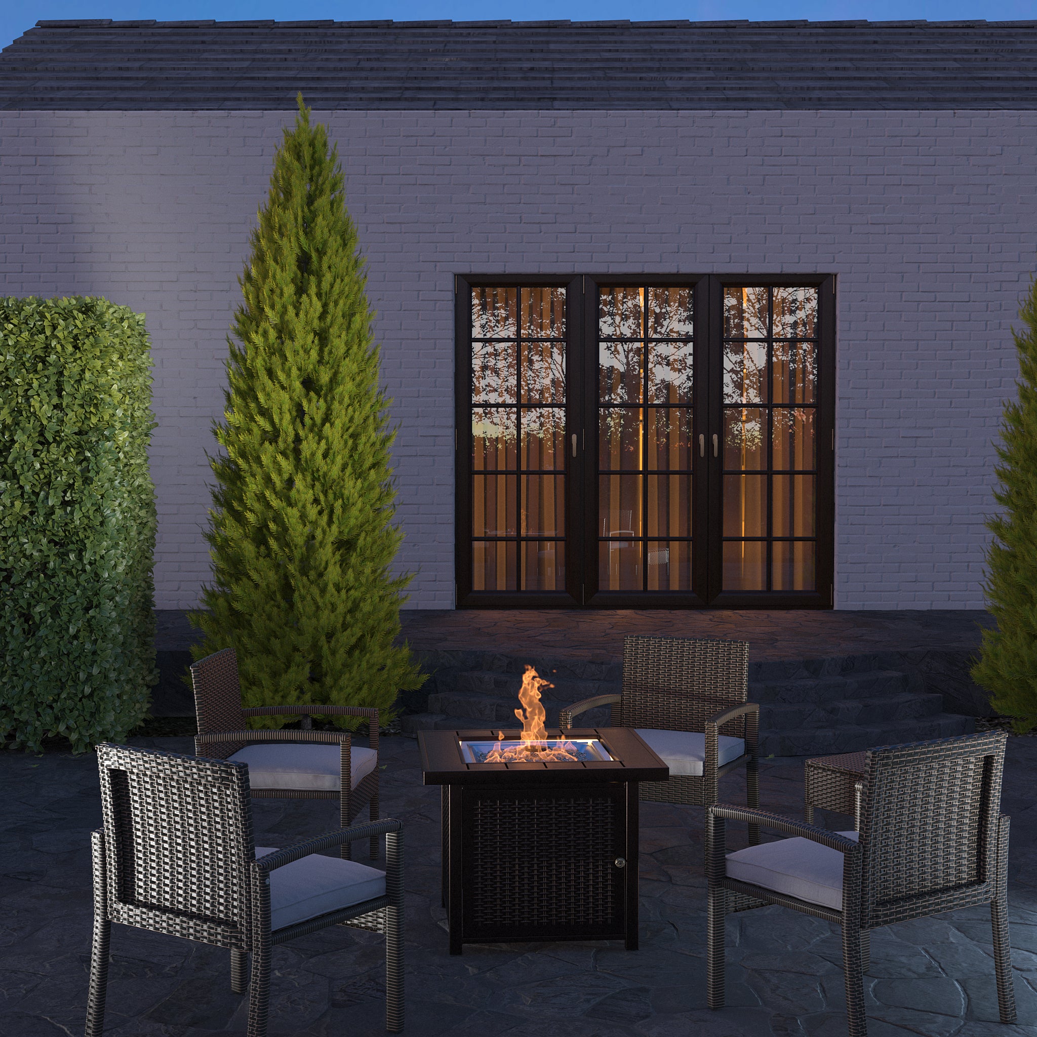 Harrington Square LPG Fire Pit in Mocha | 63461