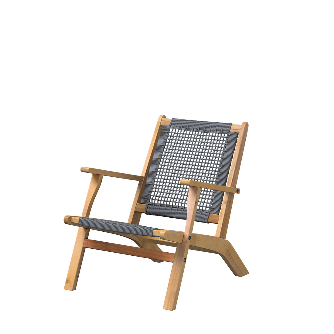 Vega Natural Stain Outdoor Chair in Gray Cording | 63635