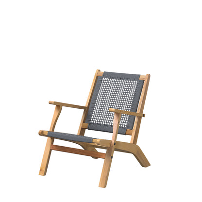 Vega Natural Stain Outdoor Chair in Gray Cording | 63635