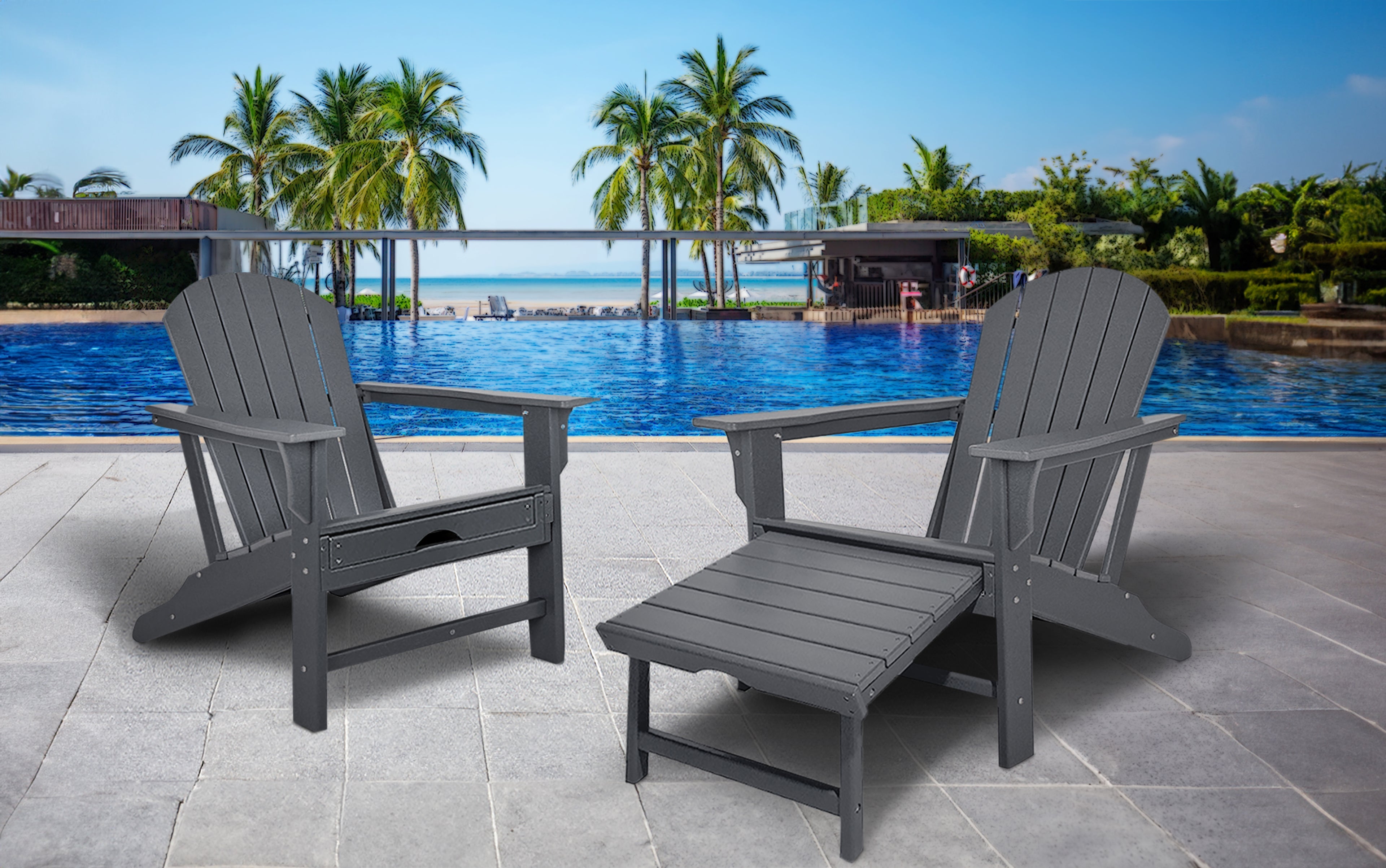 Outdoor All-Weather Adirondack Patio Chair with Footrest - bjs.com Exclusive | 66594