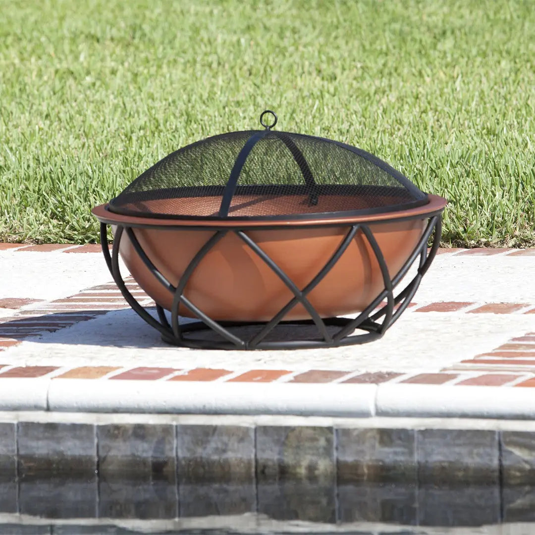 Barzelonia Round Copper Look Fire Pit | 62241