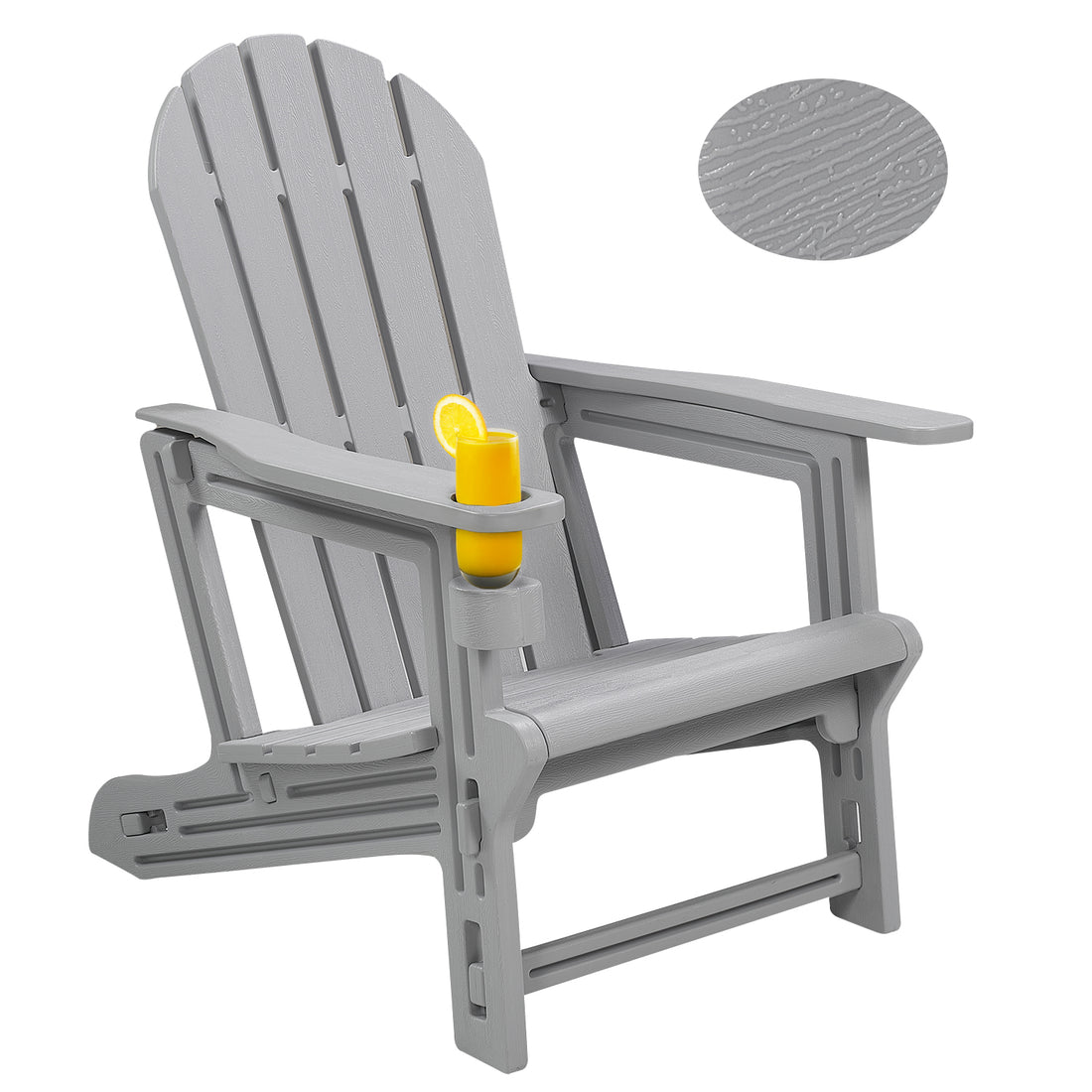 Adirondack Chair - HDPE Weather Resistant, No Tools and Hardware Required 5-Minute Assembly, Patio, Firepit or Lawn Chairs, Gray