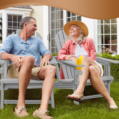 Adirondack Chair - HDPE Weather Resistant, No Tools and Hardware Required 5-Minute Assembly, Patio, Firepit or Lawn Chairs, Gray