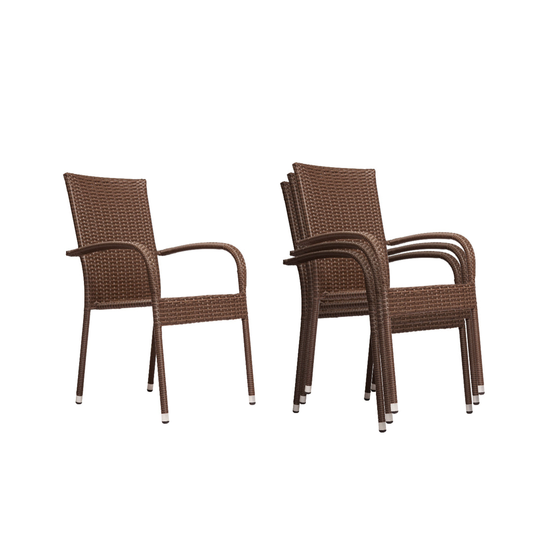 Morgan Outdoor Wicker Chair - Mocha - Set of 4 | 62664
